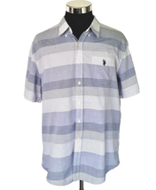 U S Polo Association Shirt Men&#39;s Size X-Large Cotton Blue White Button Front - £12.66 GBP