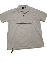 Levi&#39;s Silver Tab Button Shirt White/Beige Short Sleeve Men XL Hidden Pocket - £69.58 GBP