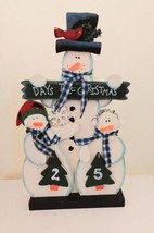 CHRISTMAS Countdown Advent Calendar Snowman Fabric, Wood Decor 16&quot;x 8&quot; 1/4 - $19.80