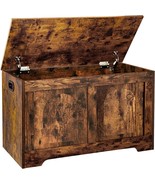Dinzi Lvj Storage Chest, 31.5”Wooden Storage Trunk With 2 Safety, Rustic... - $88.97