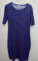Lularoe Womens  Dress Blue &amp; Red  L Large Bust 38” Length  38” - £6.70 GBP