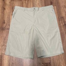 Lands End Mens Khaki Chino Golf Shorts Size 36 Dry Fit Lightweight Zipper Pocket - £25.32 GBP