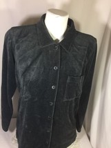 Liz Claiborne Women Gray Button Uo Shirt Size M Soild Color Long Sleeve Bin75#20 - £21.50 GBP