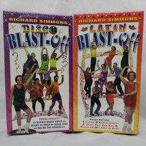 Richard Simmons VHS Workout Tape Lot Latin Blast Off Disco Blast Dance Fitness - £9.30 GBP