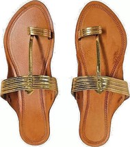 Women&#39;s Girls Kolhapuri Leather Chappal ethnic durable flat US Size 5-11 WK62 - £28.83 GBP