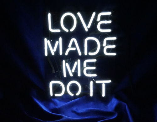New Love Made me Do It Wall Decor Acrylic Back Neon Light Sign 14" Fast Ship - $60.00