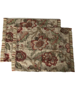 Pair of Rose Tree Arden Sham Standard Floral Striped Pillow Cover 20.5&quot;x... - $22.54