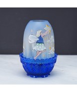 Fenton Shooting Star Fairy Lamp Cobalt Blue Art Glass - 2 Piece Candle H... - $129.99