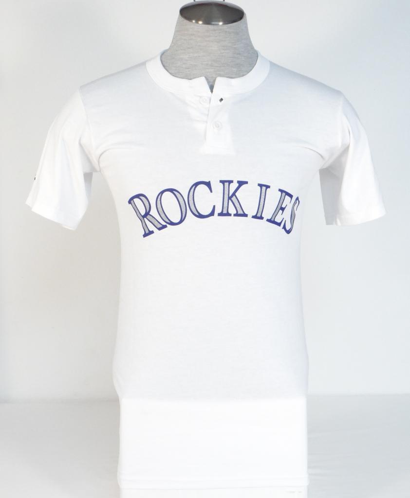 Majestic Colorado Rockies White Short Sleeve Polo Shirt Mens NWT - $26.24