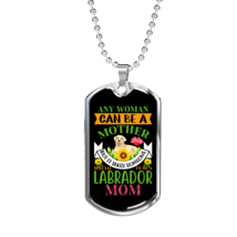Mother Labrador Mom Necklace Stainless Steel or 18k Gold Dog Tag 24&quot; Chain - £38.52 GBP+