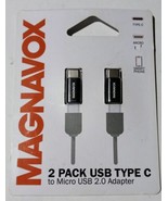 Magnavox 2 Pack USB Type C to Micro USB  2.0 Adapter *Read Details* - £2.31 GBP