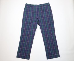 Vtg 70s Orvis Mens Size 40x32 Faded Wide Leg Bell Bottoms Pants Plaid Cotton USA - £77.80 GBP