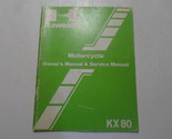 1983 Kawasaki KX 80 Moto Propriétaires Manuel Service Délavé Endommagé OEM - $16.43