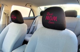New Pair Best MOM Ever Car Truck SUV Van Black Seat Headrest Cover For T... - $14.01