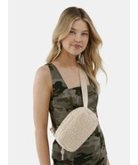 new No Boundaries HANDS FREE FANNY PACK Belt Bag Women Tan Sherpa Zipper... - $18.71