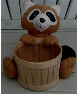 Cute Stuffed Raccoon with Wicker Basket, VERY GOOD CONDITION - $26.94 CAD