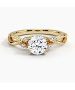 Precious Metal Gold Silver Moissanite Diamond Ring With Marquis Diamond ... - $231.03 CAD