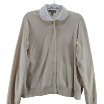 Designers Originals Womens Sweater Beige Size XL Cotton Blend Button Up ... - £11.58 GBP