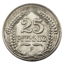 1909-F German Empire 25 Pfennig Coin (Uncirculated Condition) KM# 18 - €53,89 EUR