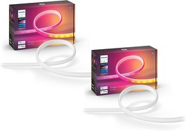 Philips Hue 2-Pack Bluetooth Gradient Ambiance Smart Lightstrip 12ft Base Kit - £305.75 GBP