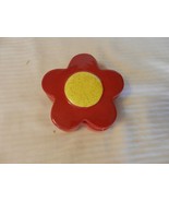 Hand Made Red Flower with Yellow Center Ceramic Trinket Box - £27.46 GBP