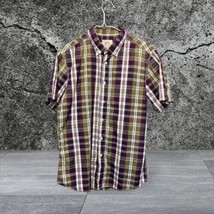 Ecko Unltd Shirt Men&#39;s Western Size M Multicolored Plaid Button Up Short Sleeve - £15.99 GBP