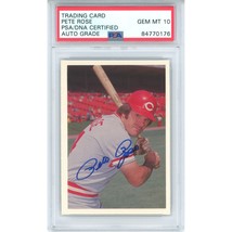 Pete Rose Signed 1985 Topps Galasso #93 Reds PSA/DNA Gem Mint 10 Auto Card - £78.10 GBP
