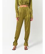 Nicholas Erato Silk Tapered Ties At Cuff High Rise Olive Pants Womens 8 New - €129,60 EUR