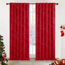 Deconovo Christmas Red Blackout Curtains And Drapes For Home, 2 Panels). - $43.92