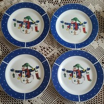Set of Four (4) ~ Today&#39;s Living ~ Snowman  Design ~ 10.5&quot; ~ Dinner Plat... - $50.00