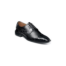 Stacy Adams Tedesco Cap Toe Oxford Lizard Leather Dress Shoes Black 2563... - $104.99