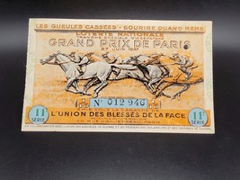 VINTAGE GRAND PRIX PARIS 1937, Rare &amp; Scarce LOTTERY TICKET, - $4.94