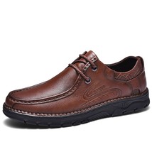 Natural Cow Leather Men Shoes Vintage Classic Formal Flats Shoes Best Quality Br - £87.53 GBP