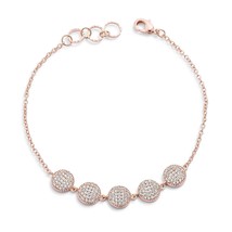 0.8ct CZ Rose Goldtone Pave Disc Bracelet - $966.51 MXN