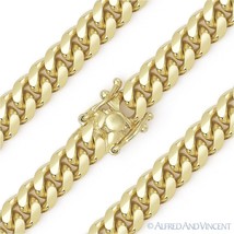 7.2mm Miami Cuban Link 925 Sterling Silver 14k Yellow Gold-Plated Chain Bracelet - £96.13 GBP+