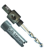 5/8 in Carbide Hole Saw for Concrete and Brick with Hole Saw Arbor and T... - $19.79