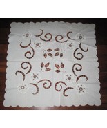 Vintage Communist Era Polish Czechoslovakian Floral Pattern White Table ... - $34.99