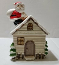 Santa&#39;s Candy House Removable Lid Trinket Dish Ceramic Otagari 1979 Roof... - $27.71