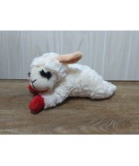 Lambchop Plush squeaky dog toy cream red stuffed lamb - £6.20 GBP