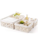 Boho Storage Bins Handmade Woven Decorative Countertop Shelf Cabinet Org... - $884.69 MXN