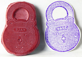 Rubber Stamp PADLOCK Metal Lock Yale 1 x 1.5&quot; Unmounted - $2.49