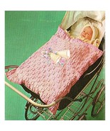 Vintage Baby or Doll Knitting Pattern Pink Bells Pram Blanket in 3ply Wo... - $2.05