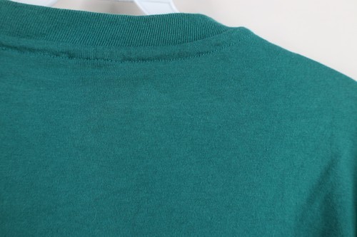 Vtg 90s Hanes Mens Medium Faded Blank Short Sleeve V-Neck T-Shirt Green Cotton Item image 8