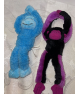 Lots Of Two Hanging Monkeys Plush Stuffed Fiesta &amp; Dan Dee Blue Purple K... - £11.73 GBP