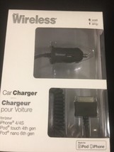 Car Charger Just Wireless Charge Apple iPhone 4/4S, IPod Touch Nano new - $7.87