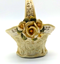 Vintage Bone China Floral Bouquet Easter Basket Ceramic-Porcelain Small -Unique! - £9.85 GBP