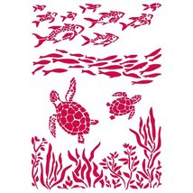 Stamperia Stencil G 21x29,7 cm - Romantic Sea Dream Fish and Turtles - $12.25