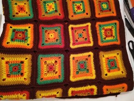 knitted afghan throw. Approx. 76 X 44 - £55.65 GBP