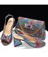 Latest Design Shoes And Bag Set Sandals Italian With Matching Bag Party Shoes - £77.57 GBP
