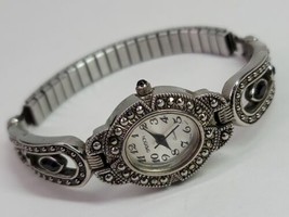 VTG SASSON Silver Tone Ornate Filigree Wrist Watch Quartz Japan V377 3185QB Rare - £18.90 GBP